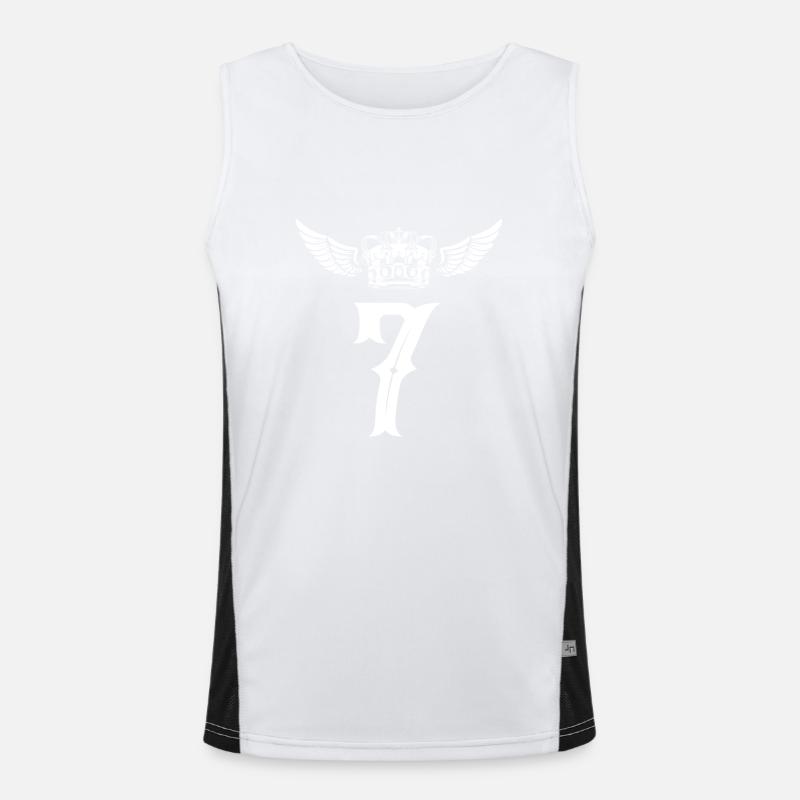 7 Number crown - Men's Functional Contrast Tank Top  - white/black
