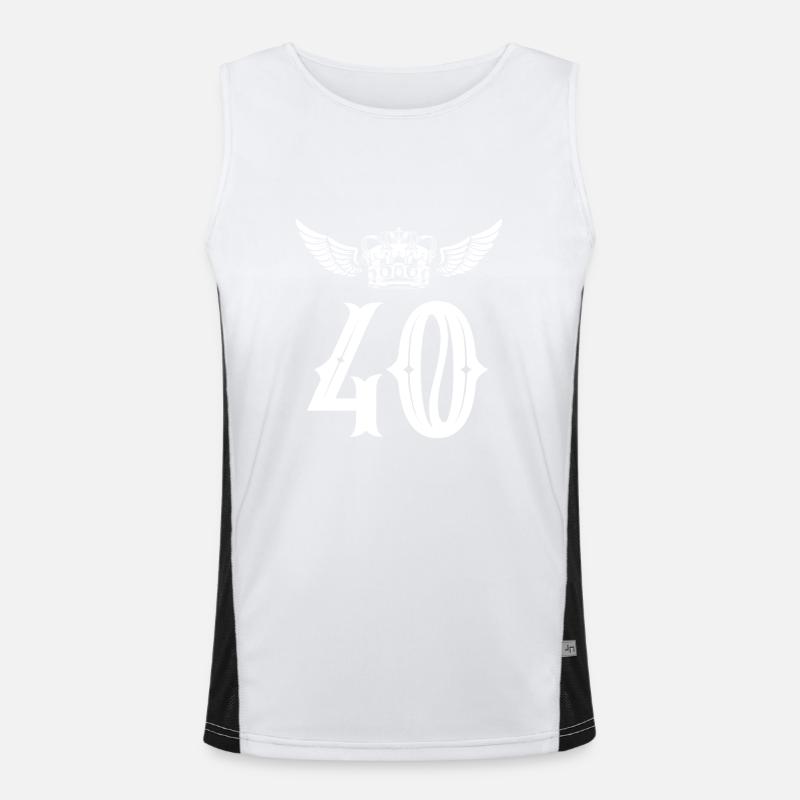 40 Zahl Krone Funktionelles Kontrast-Tank Top für Männer 