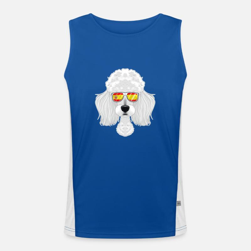 Caniche I Lunettes de soleil Espagne I Drapeau espagnol Débardeur respirant contrasté Homme 