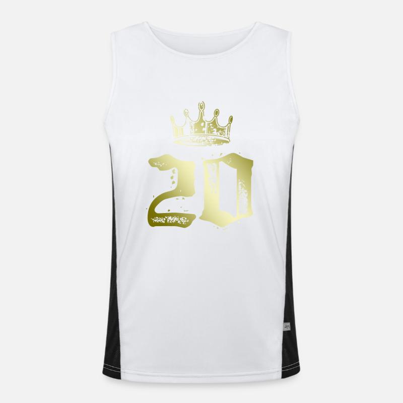20 number crown - Men's Functional Contrast Tank Top  - white/black