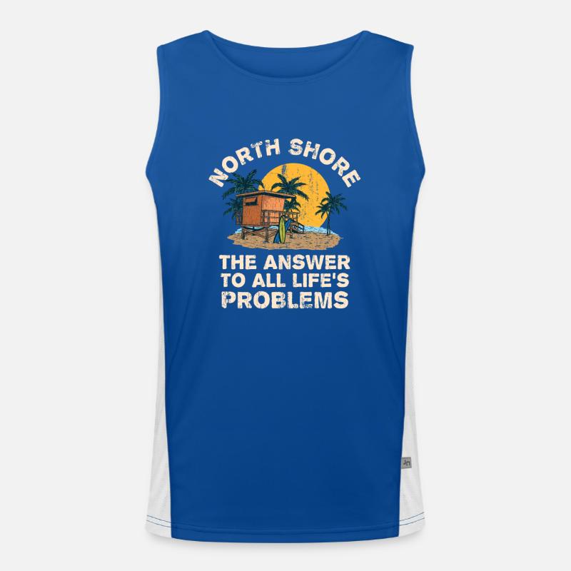 North Shore Answer To All Life's Problems Funktionelles Kontrast-Tank Top für Männer 