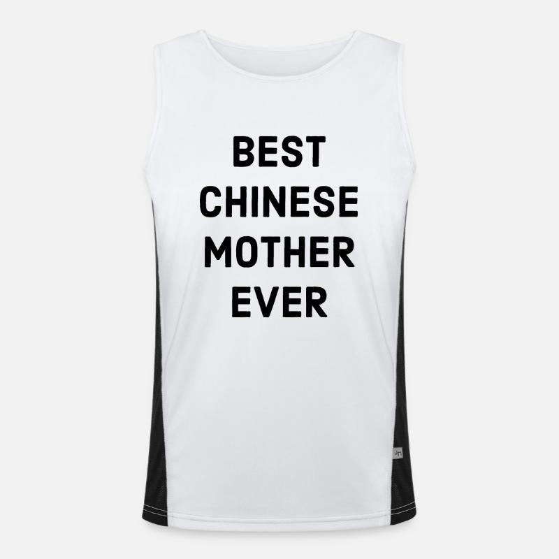 chinesische Mutter Spruch Funktionelles Kontrast-Tank Top für Männer 