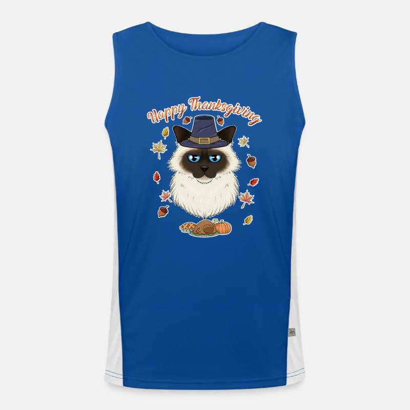 Birman Cat Lover I Joyeux Thanksgiving Débardeur respirant contrasté Homme 