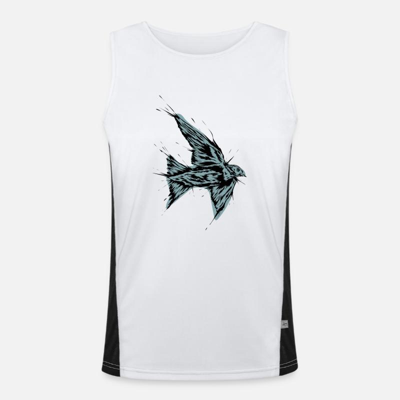 Vogel Schwalbe Funktionelles Kontrast-Tank Top für Männer 