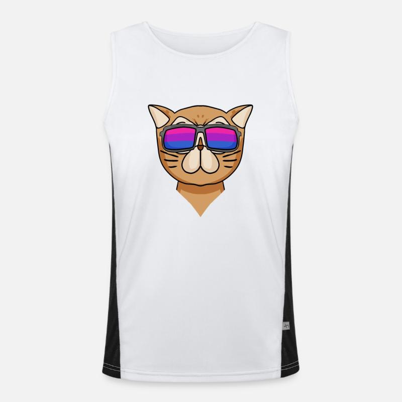 Bisexuell Perserkatze Katze Geschenk Funktionelles Kontrast-Tank Top für Männer 