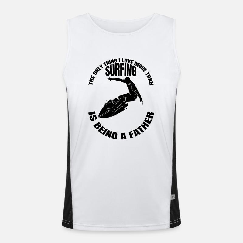 Surfer Father Surfboard Dad Surf Instructor Men's Functional Contrast Tank Top 