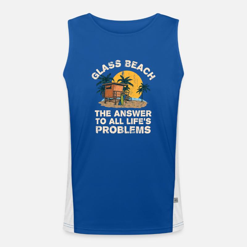Glass Beach Answer To All Life's Problems Funktionelles Kontrast-Tank Top für Männer 