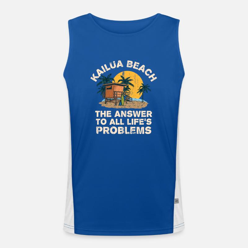 Kailua Beach Answer To All Life's Problems Funktionelles Kontrast-Tank Top für Männer 