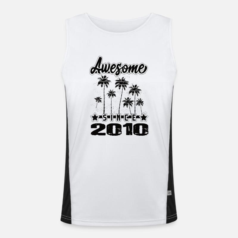 Awesome Since 2010 Funktionelles Kontrast-Tank Top für Männer 