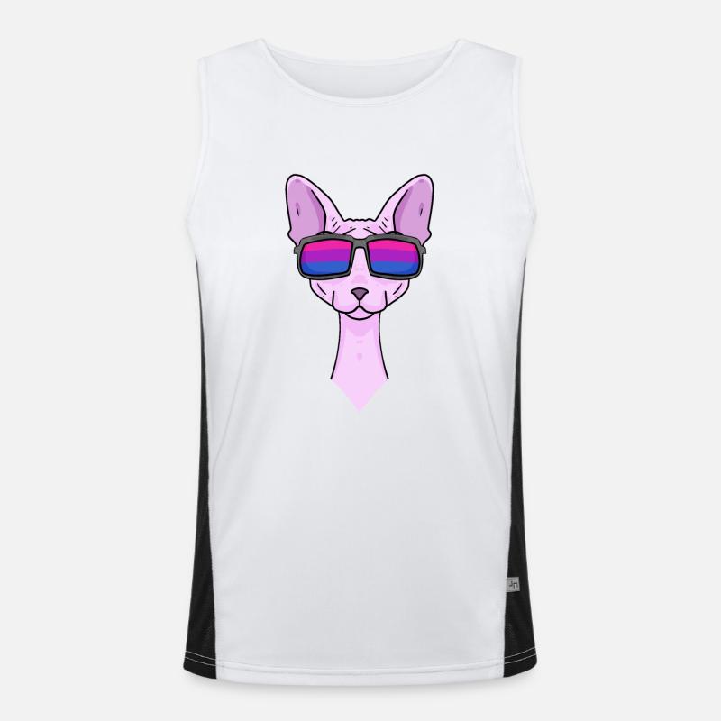 Bisexuell Sphynx Katze Geschenk Funktionelles Kontrast-Tank Top für Männer 