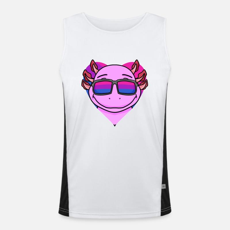 Bisexual Axolotl Gift Men's Functional Contrast Tank Top 