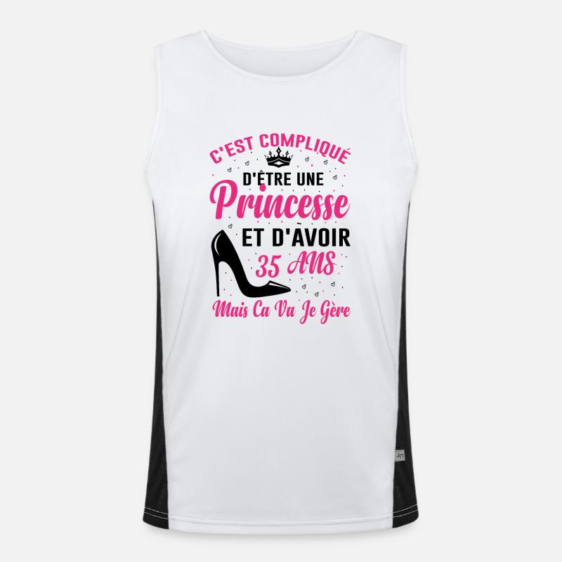 Princesse 35 Ans Idée Cadeau Anniversaire Amour Débardeur respirant contrasté Homme 