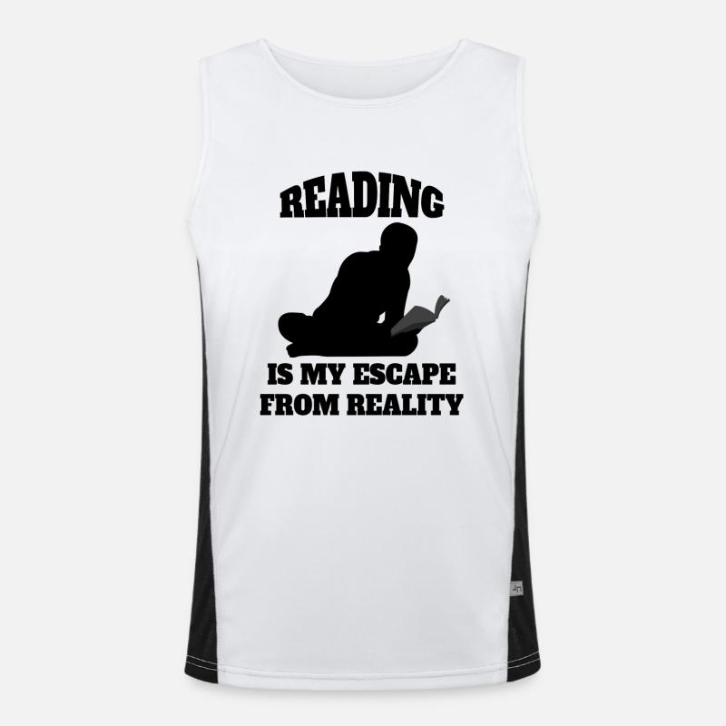 Reading Gift Books Book Readers Book Lovers Men's Functional Contrast Tank Top 