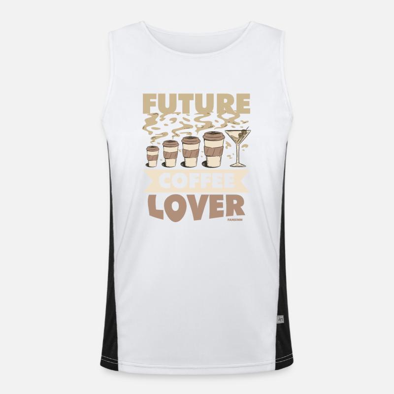 Coffee Espresso Capuccino Office Fun Gift Men's Functional Contrast Tank Top 