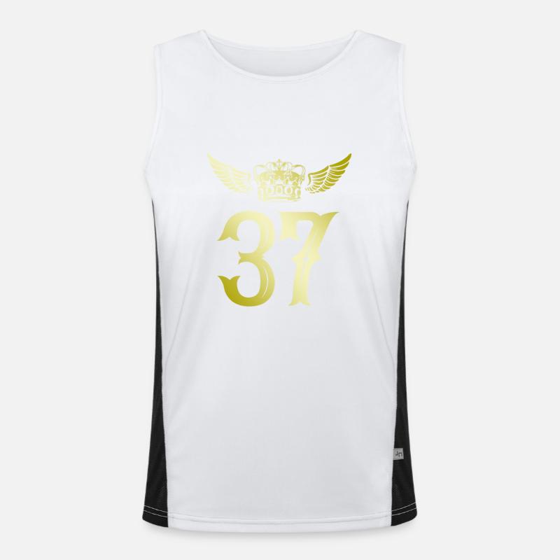 37 Zahl Krone Funktionelles Kontrast-Tank Top für Männer 