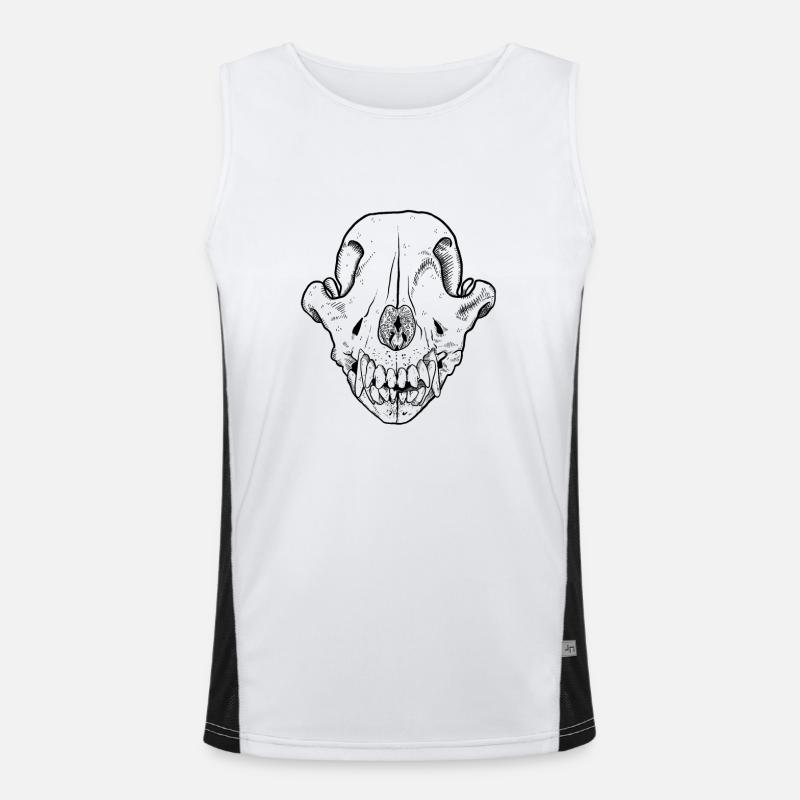 Hund Schädel Totenschädel Hundeschädel Funktionelles Kontrast-Tank Top für Männer 