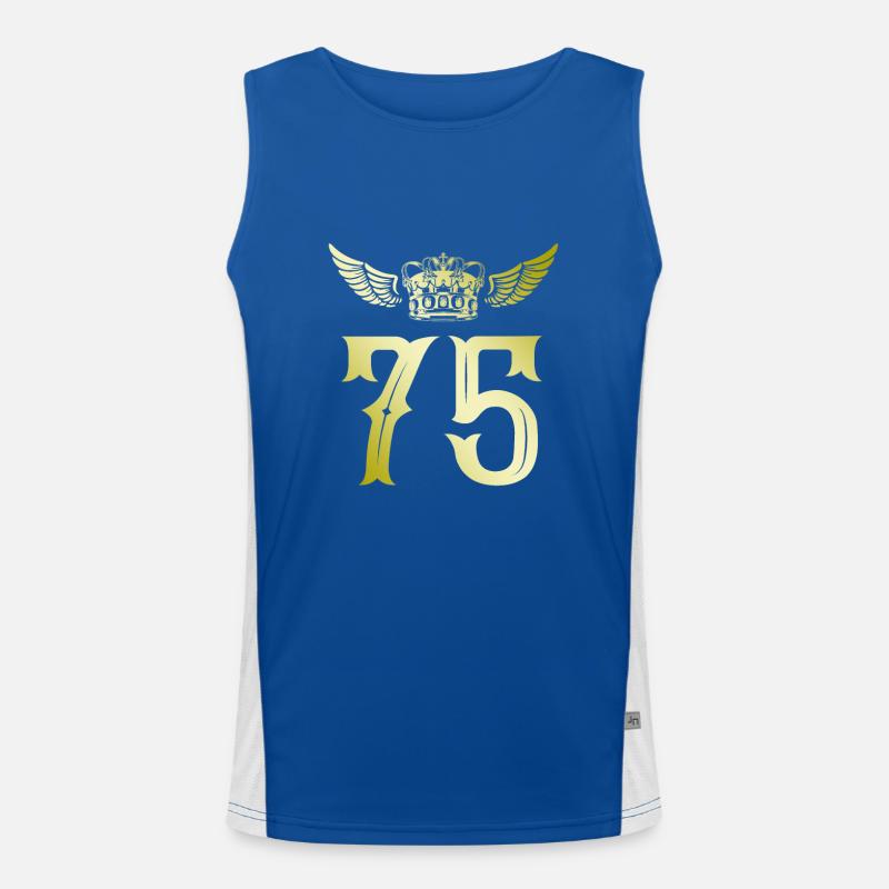 75 Zahl Krone Funktionelles Kontrast-Tank Top für Männer 