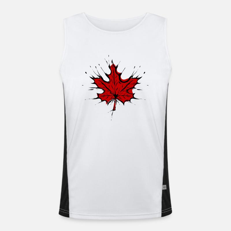 Maple Maple Leaf - Men's Functional Contrast Tank Top  - white/black