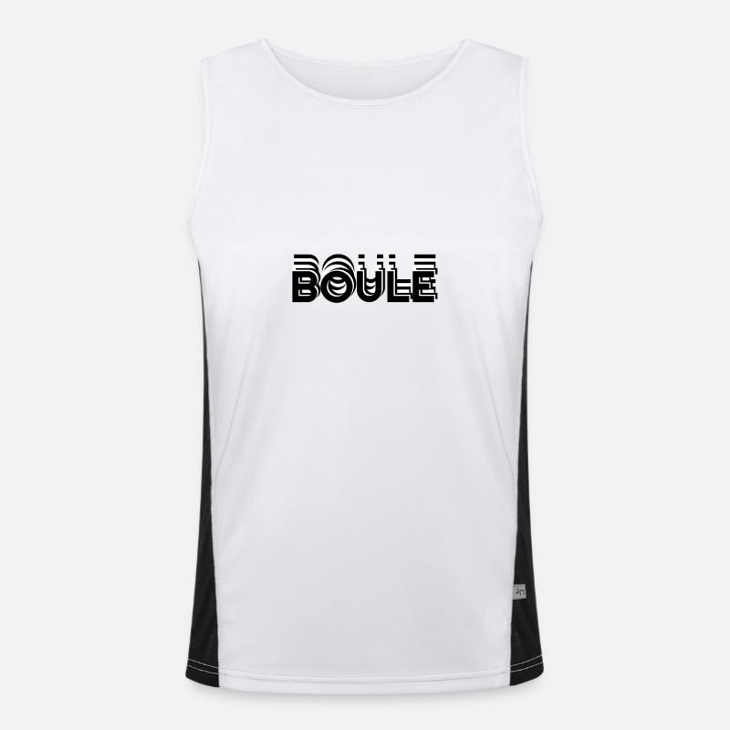 Boulespieler Design Minimalism Boccia Pentaque Funktionelles Kontrast-Tank Top für Männer 