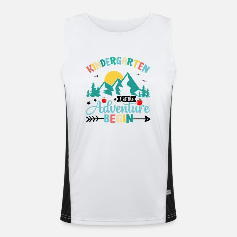 Kindergarten Das Abenteuer beginnt Funktionelles Kontrast-Tank Top für Männer 