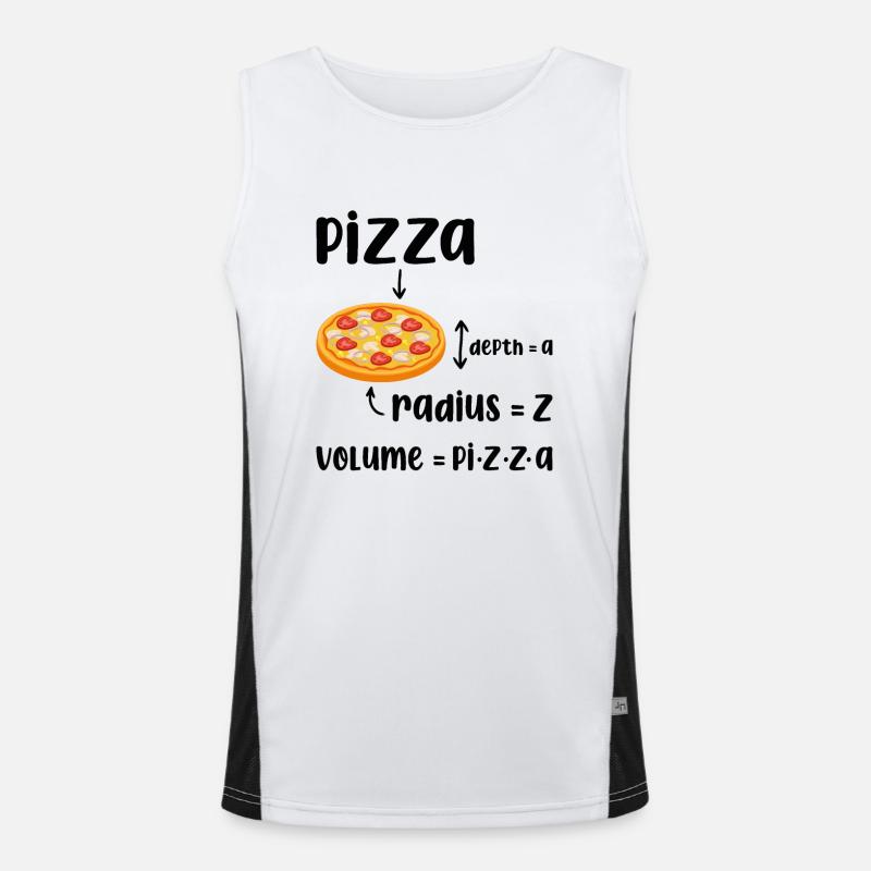 Funny Pizza Volume Men's Functional Contrast Tank Top 