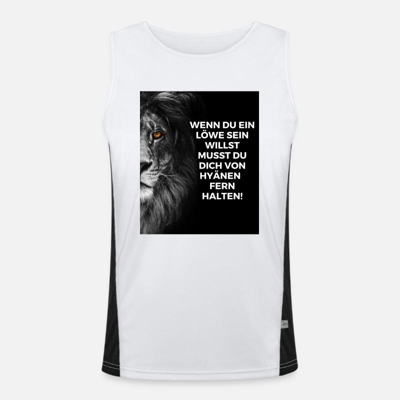 Löwe Spruch Funktionelles Kontrast-Tank Top für Männer 