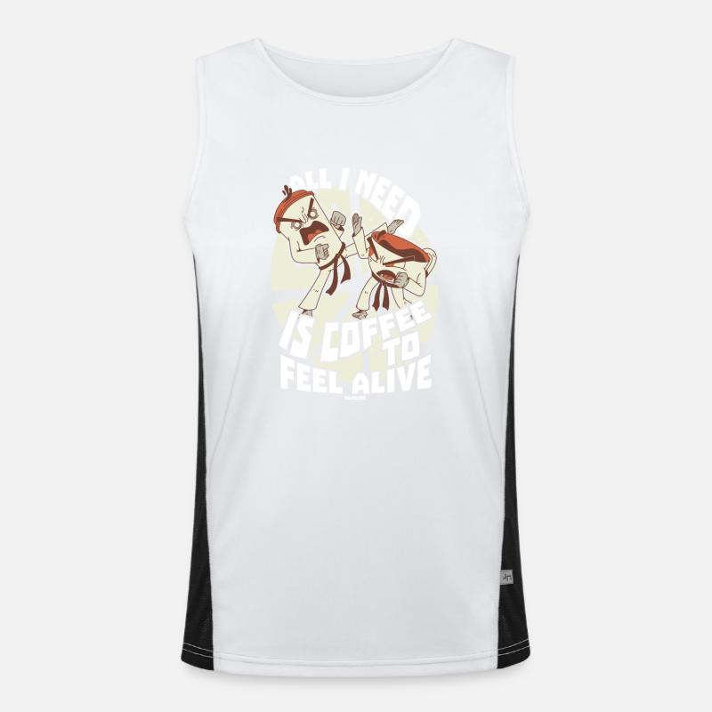 Kaffee Funktionelles Kontrast-Tank Top für Männer 