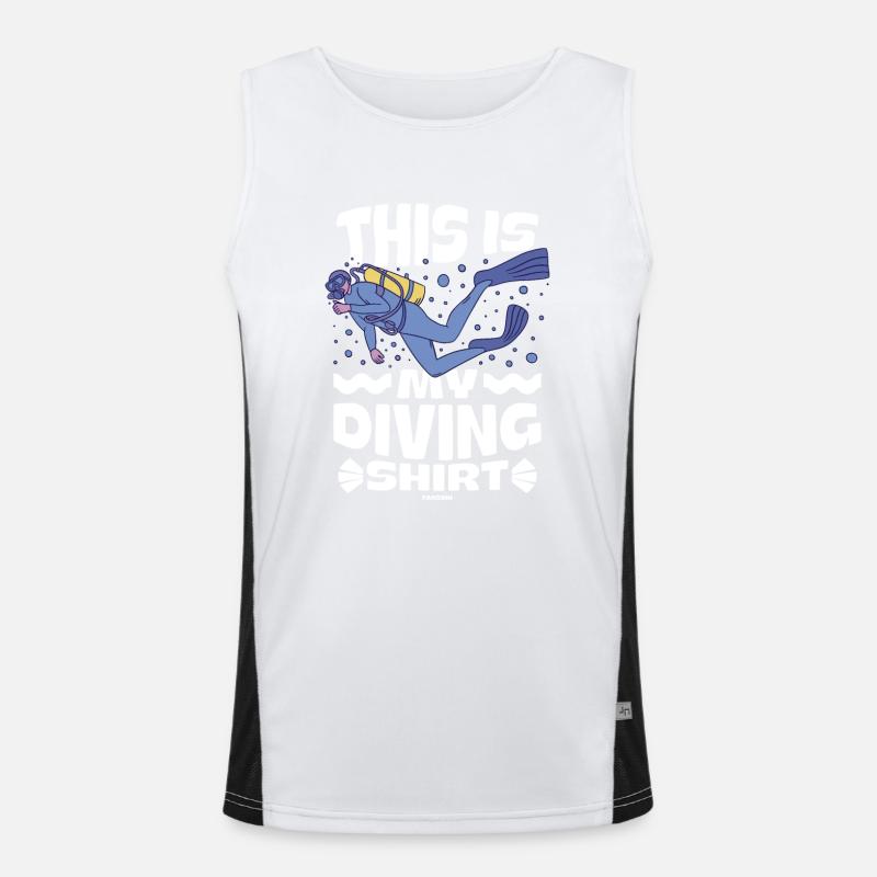 Diving Scuba Instructor Holiday Summer Gift Men's Functional Contrast Tank Top 