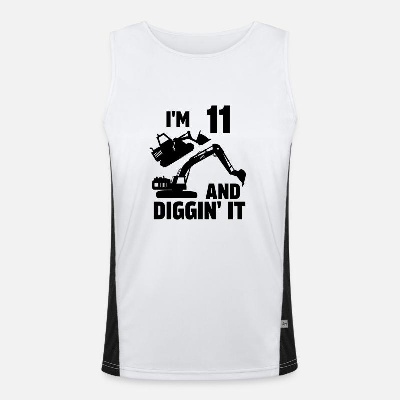 Ich bin 11 und Diggin' It Funktionelles Kontrast-Tank Top für Männer 