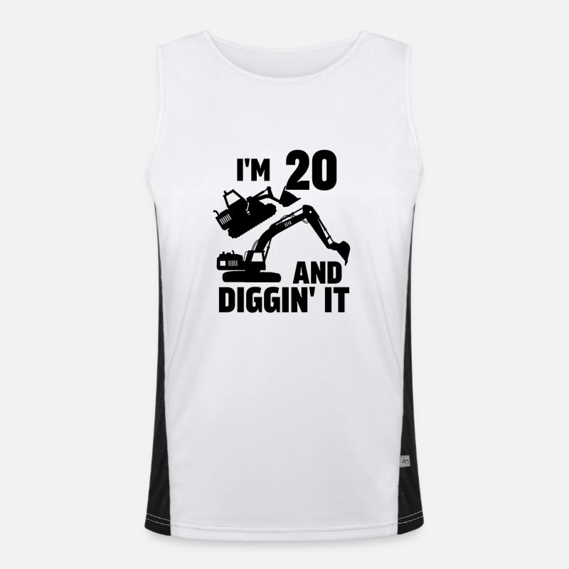 Ich bin 20 und Diggin' It Funktionelles Kontrast-Tank Top für Männer 