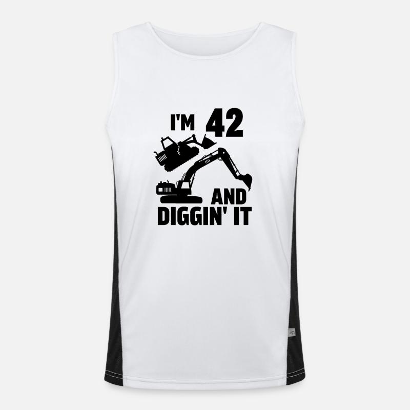 Ich bin 42 und Diggin' It Funktionelles Kontrast-Tank Top für Männer 