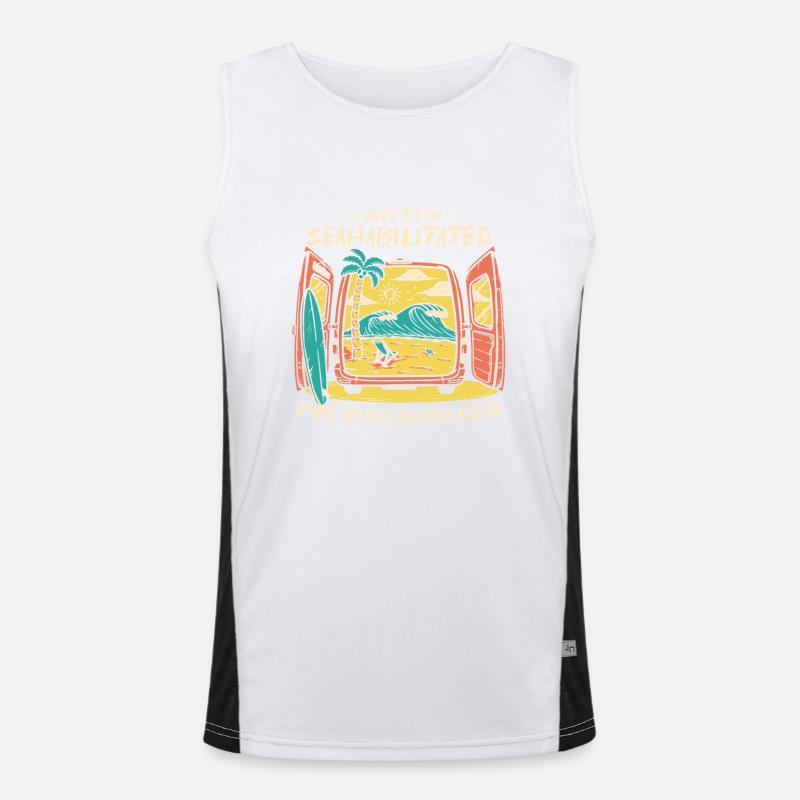 I Need To Be Seahabilitated Cape Arago Beach Loop Men's Functional Contrast Tank Top 
