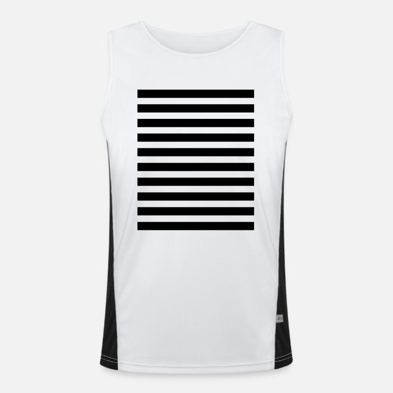 Rayures rayures motif transversal Rayures transversales Débardeur respirant contrasté Homme 