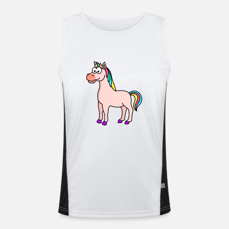 Einhorn Comic Tier Funktionelles Kontrast-Tank Top für Männer 