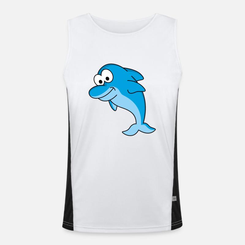 Delfin Comic Tier Funktionelles Kontrast-Tank Top für Männer 