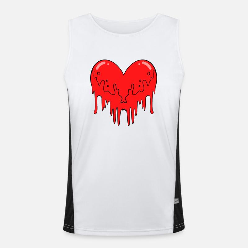 Herz Blut Funktionelles Kontrast-Tank Top für Männer 