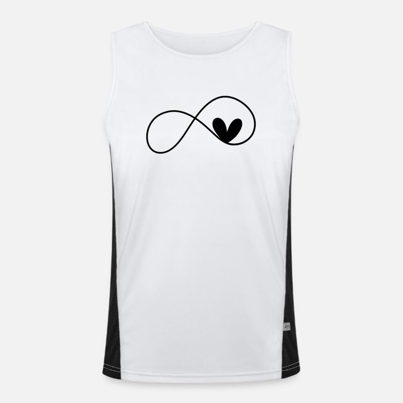 Unendlich Herz Liebe Funktionelles Kontrast-Tank Top für Männer 