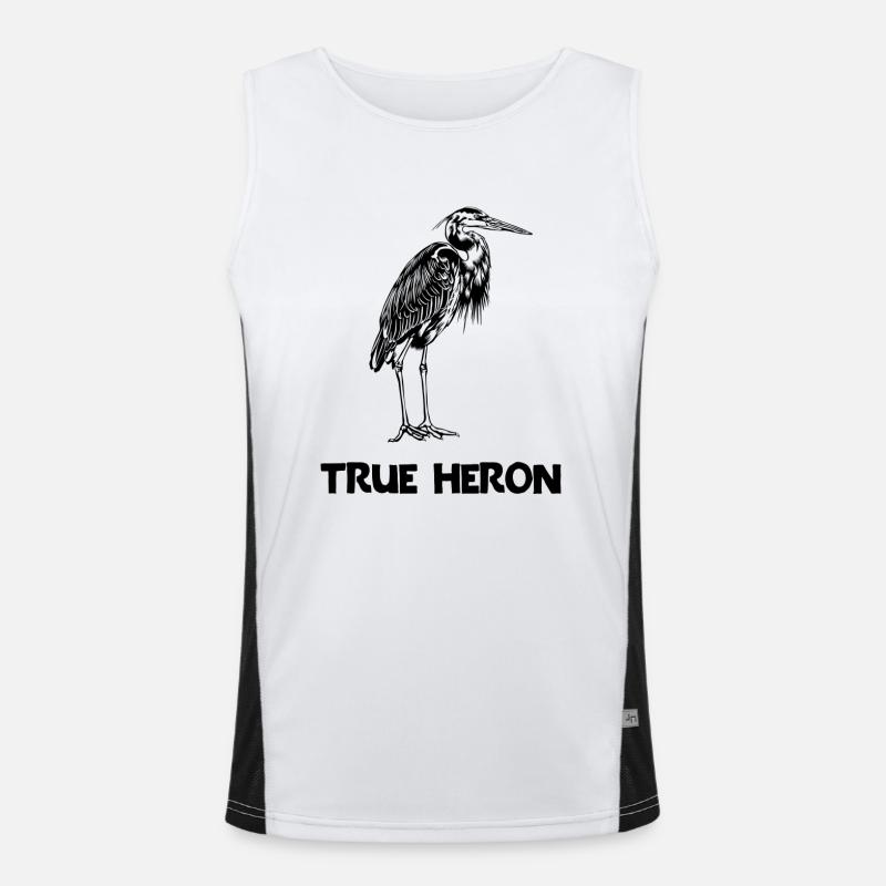True Heron Pun Heron Heron Heron Humor Men's Functional Contrast Tank Top 