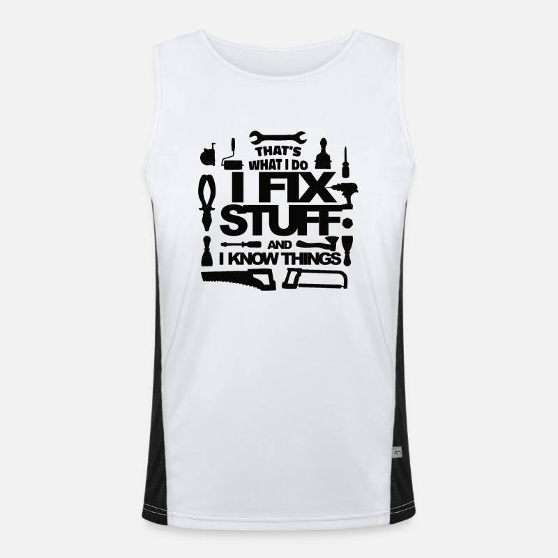 Handwerker Heimwerker Spruch Geschenk Funktionelles Kontrast-Tank Top für Männer 