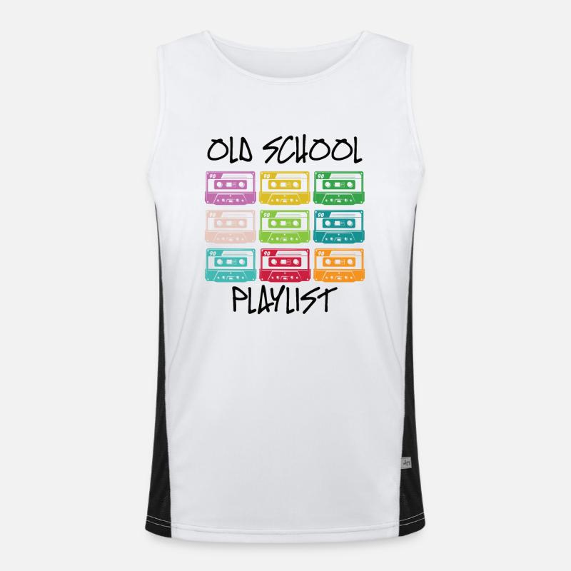 Kassette Diskette VHS Retro Kindheitserinnerung Funktionelles Kontrast-Tank Top für Männer 