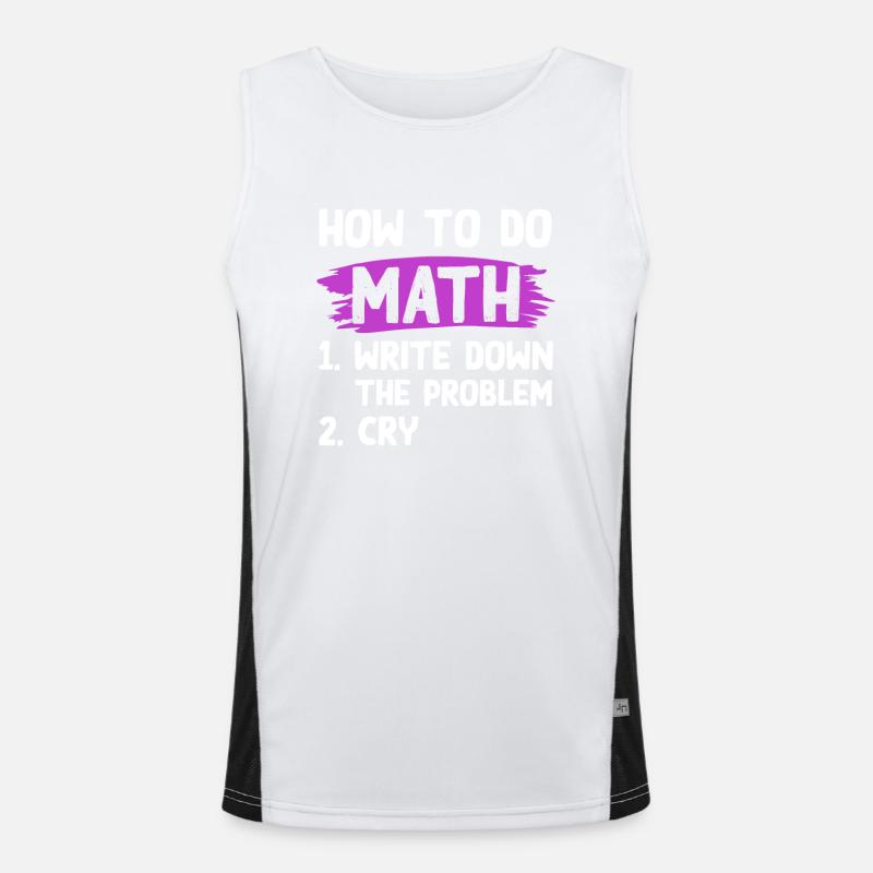 mathematics problem - Men's Functional Contrast Tank Top  - white/black