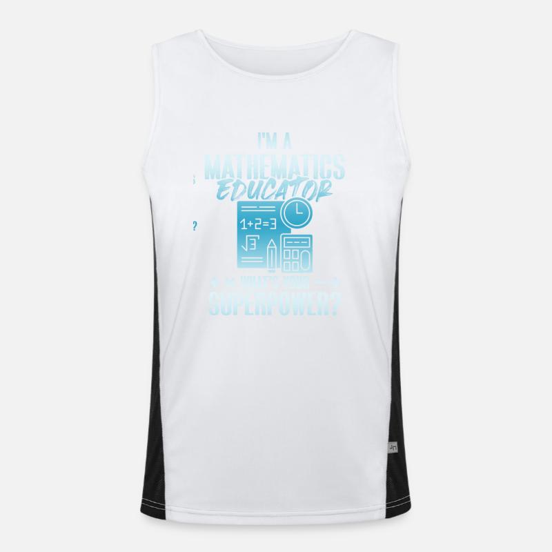 mathematics superpower Men's Functional Contrast Tank Top 