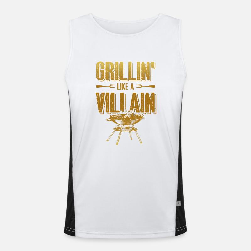 grillen lustiger spruch Funktionelles Kontrast-Tank Top für Männer 