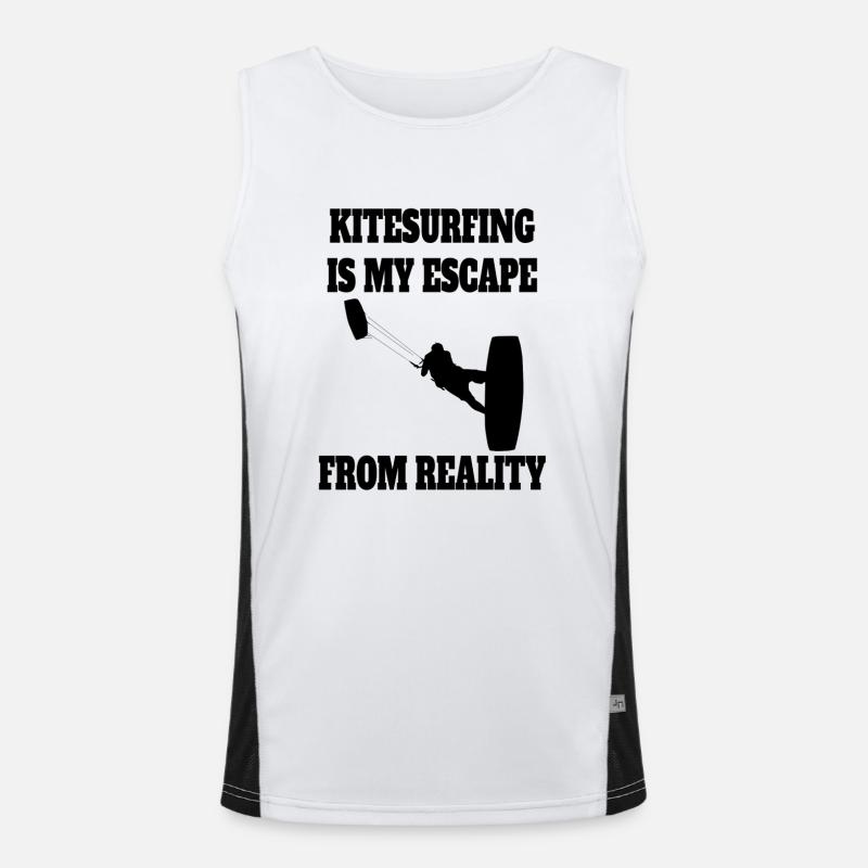 Kitesurfer Surfing Gift Windsurfing Windsurfer - Men's Functional Contrast Tank Top  - white/black