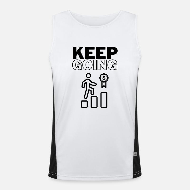 Keep Going - Men's Functional Contrast Tank Top  - white/black