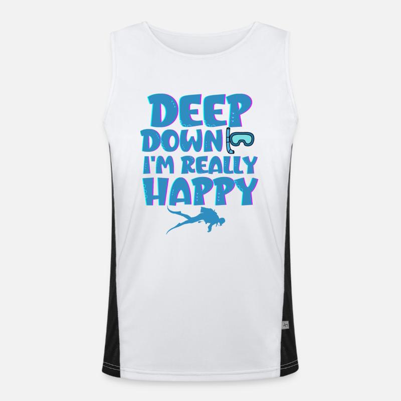 DEEP Down Je suis vraiment heureux Débardeur respirant contrasté Homme 