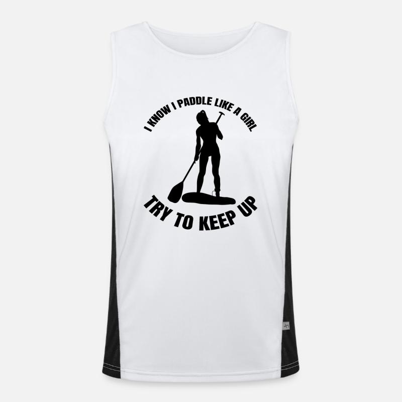 Stand Up Paddling lustiger Surfen Mädchen Spruch Funktionelles Kontrast-Tank Top für Männer 