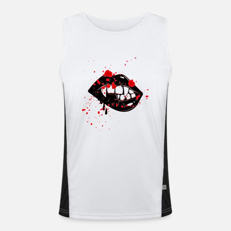 Vampire lips Men's Functional Contrast Tank Top 