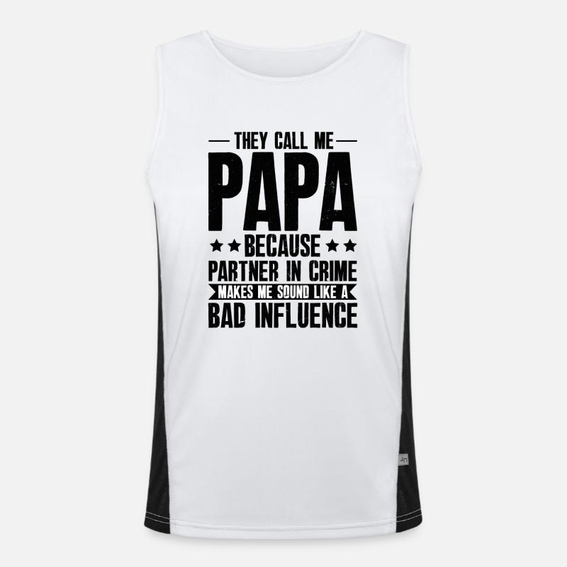 Dad Bad Influence - Father Gift Men's Functional Contrast Tank Top 