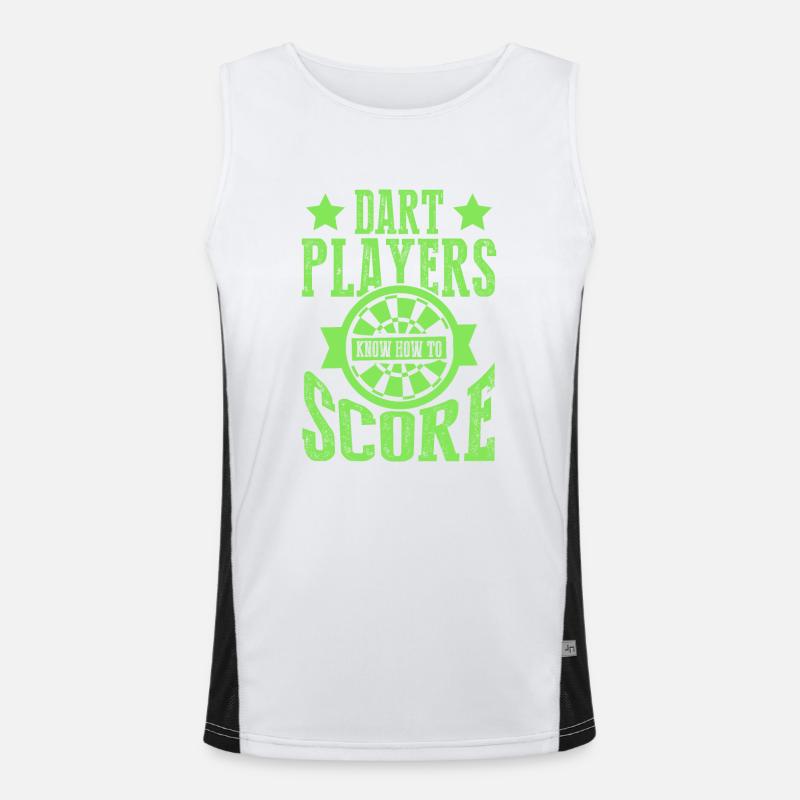 dart player gewinner Funktionelles Kontrast-Tank Top für Männer 
